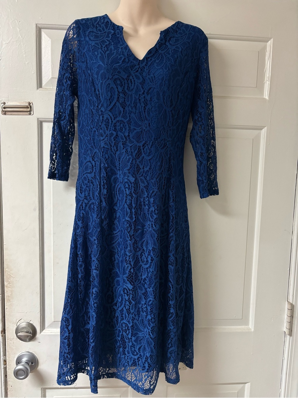 Enfocus Studio Royal Blue Lace Midi Dress